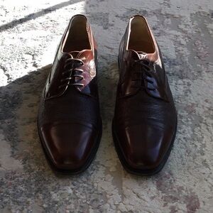 Johnston & Murphy Domani Peccary all leather cap toe lace ups.
